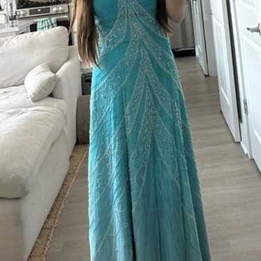 blue formal dress