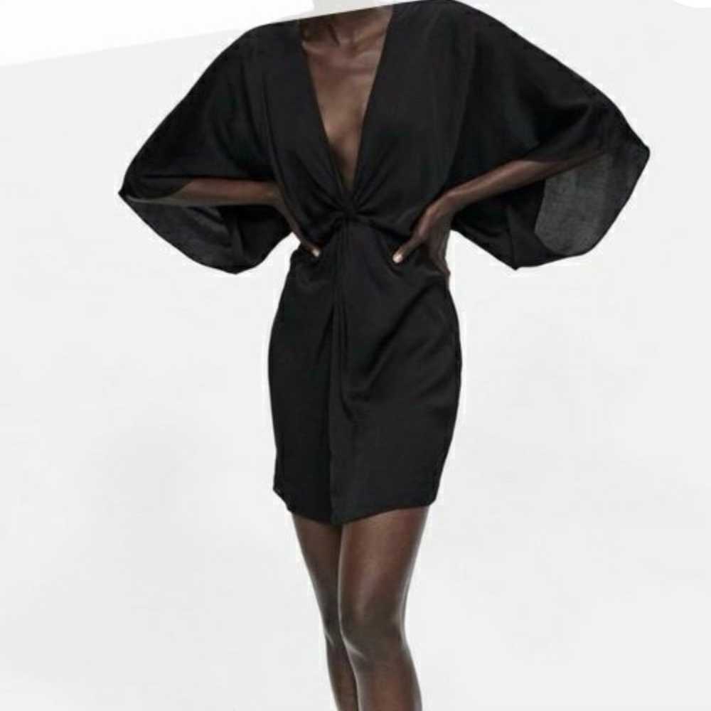 Zara Collection Mini Kimono Twist Front Satin Tun… - image 1