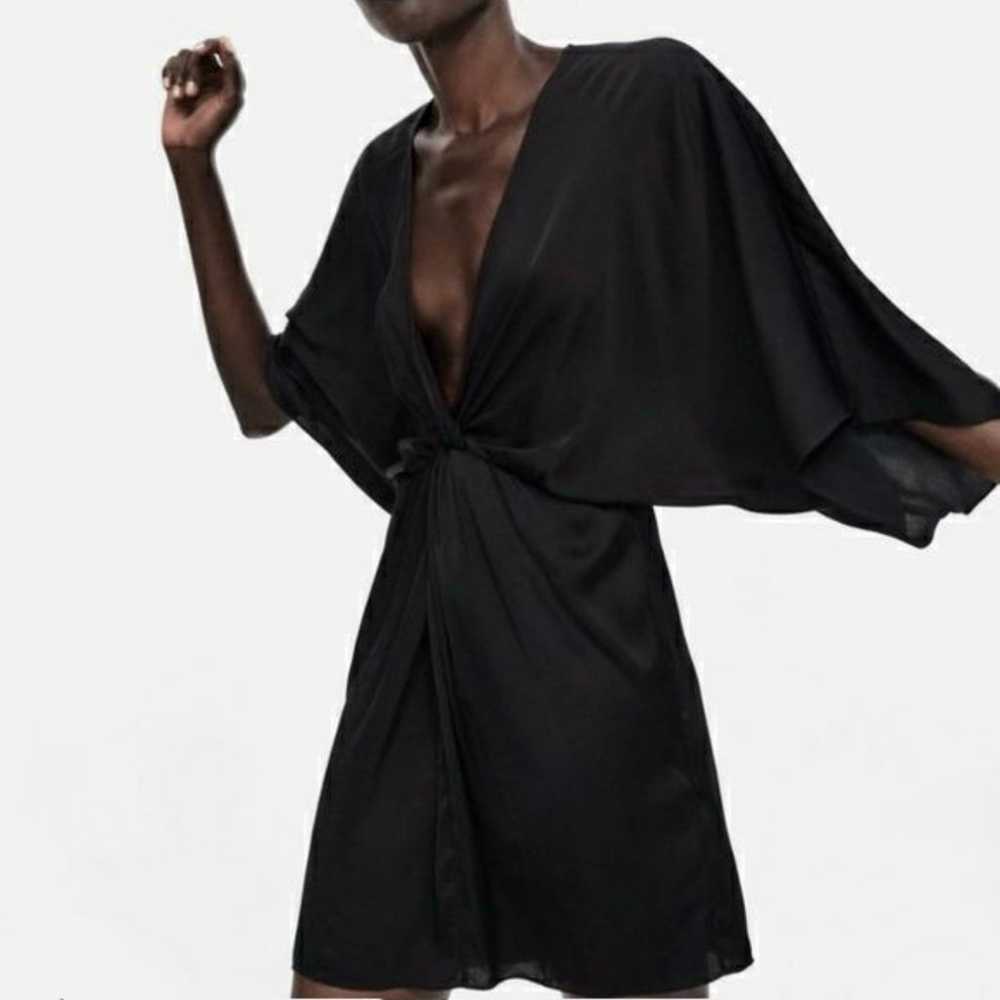 Zara Collection Mini Kimono Twist Front Satin Tun… - image 2