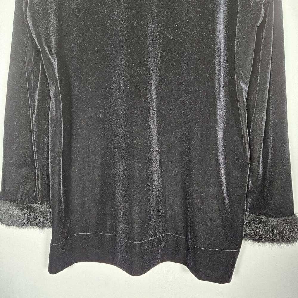 Vtg Lucia Lukken Top XL Classic Black Velvet Butt… - image 10