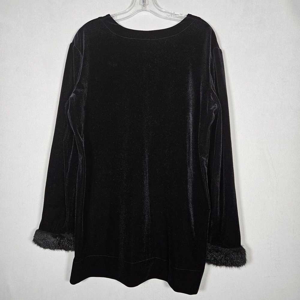 Vtg Lucia Lukken Top XL Classic Black Velvet Butt… - image 8