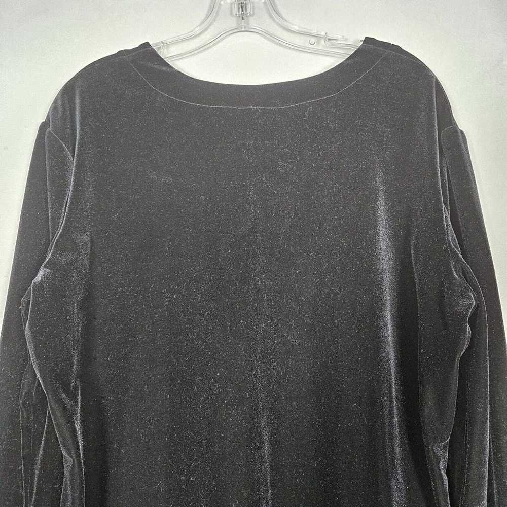 Vtg Lucia Lukken Top XL Classic Black Velvet Butt… - image 9