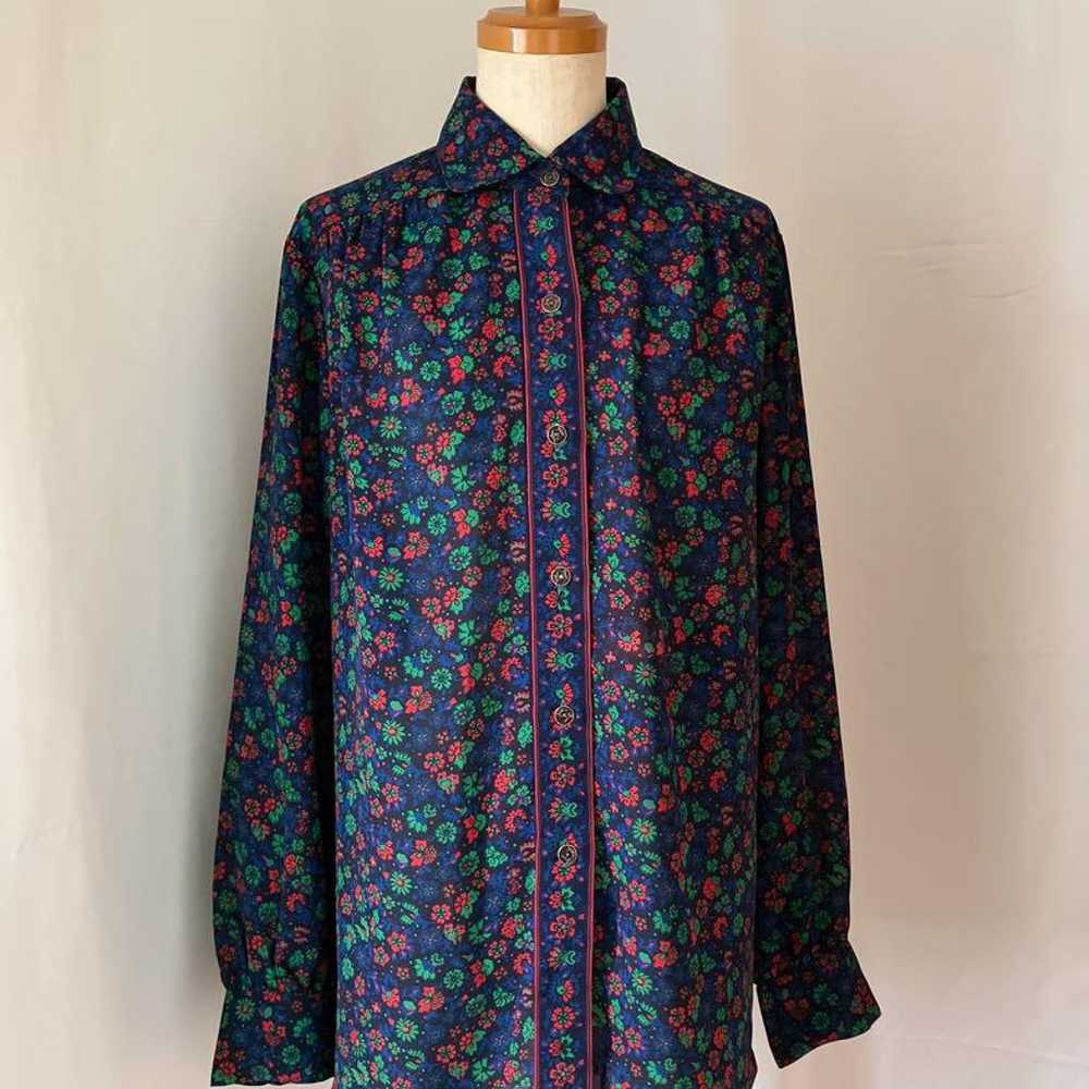 Used retro floral pattern all-over blouse vintage - image 10