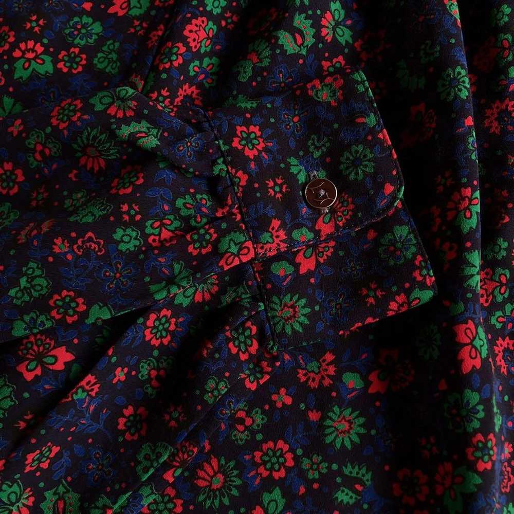 Used retro floral pattern all-over blouse vintage - image 7