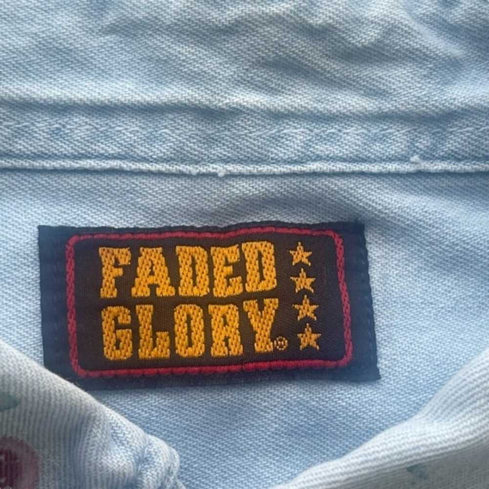 Vtg Faded Glory Fruit Embroidered Light Denim Sho… - image 11