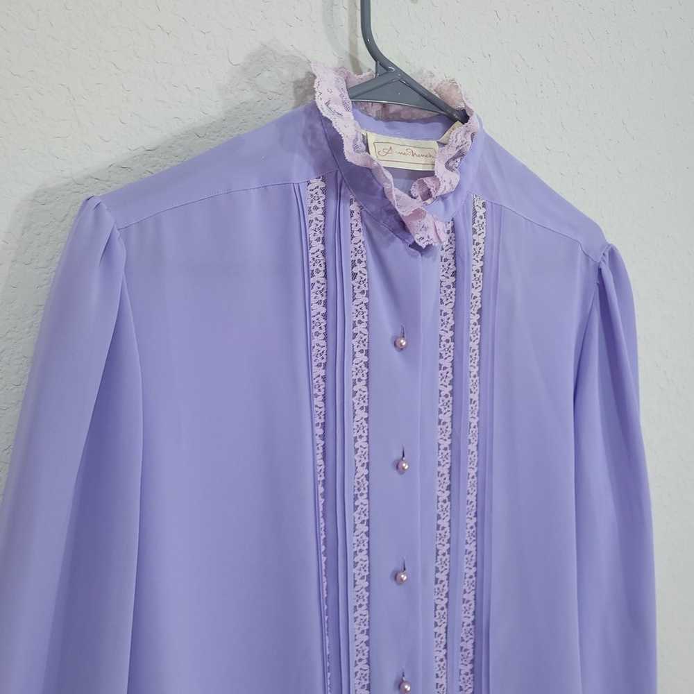 Vintage Blouse Anne French Womens Medium / 10 80s… - image 8