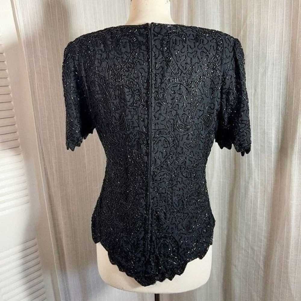 Vintage Black Detailed Elegant Structured Beaded … - image 4