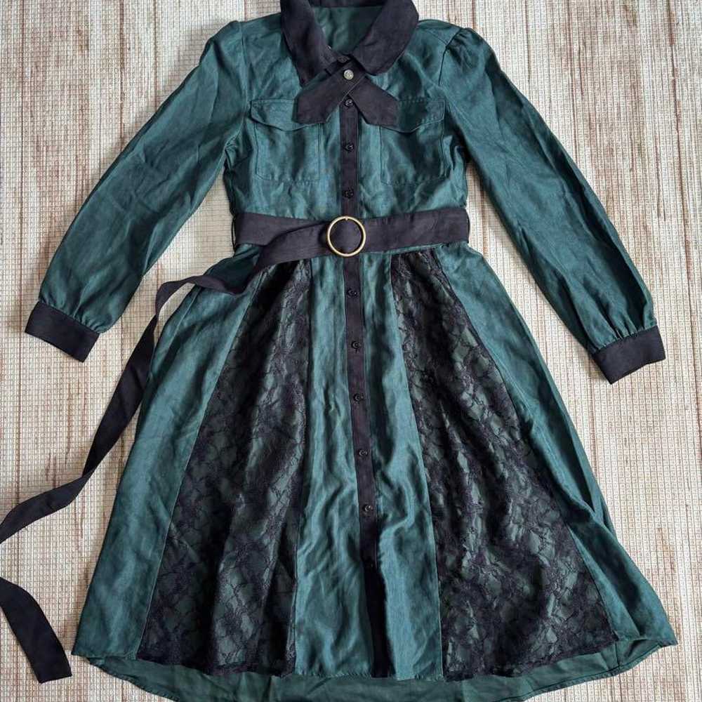 Axes Femme Shirt Dress Green Lace Dress - image 1