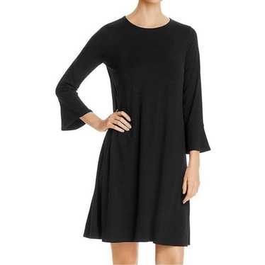 Eileen Fisher Black bell cuff fine tencel jersey … - image 1