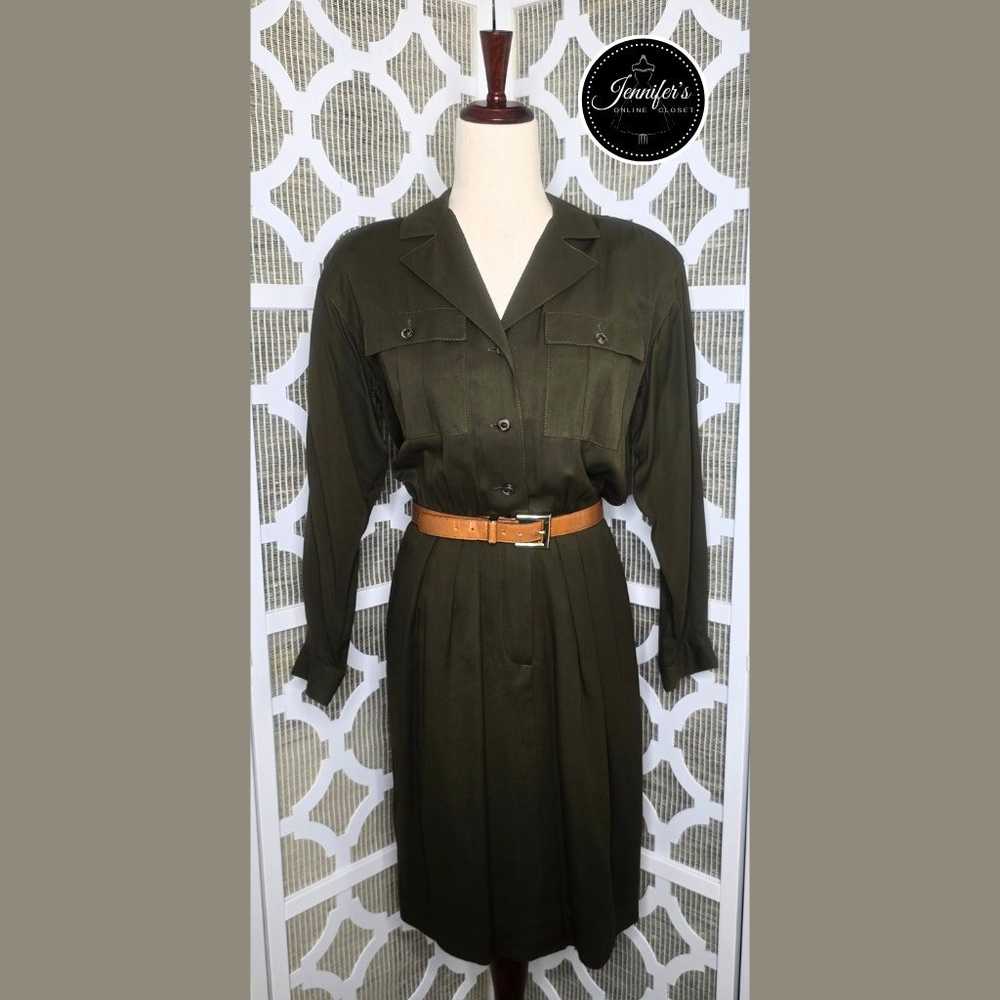 Liz Claiborne Petite Vintage Classic Olive Green … - image 1