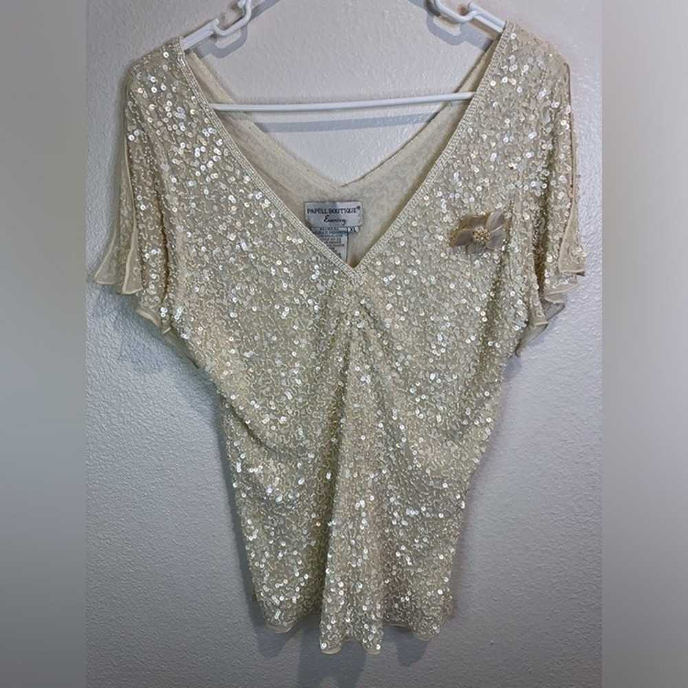 Vintage Papell Boutique Women’s Sequin Beaded Spl… - image 1