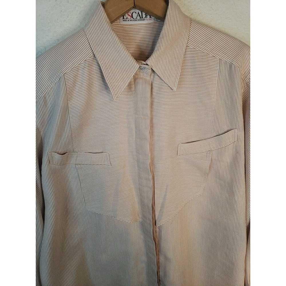 ESCADA VINTAGE Button Up Dress Shirt SIZE 40 12-1… - image 2