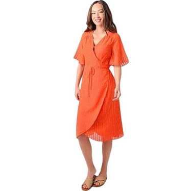 Cupcakes and Cashmere Mulholland Wrap Dress Orange