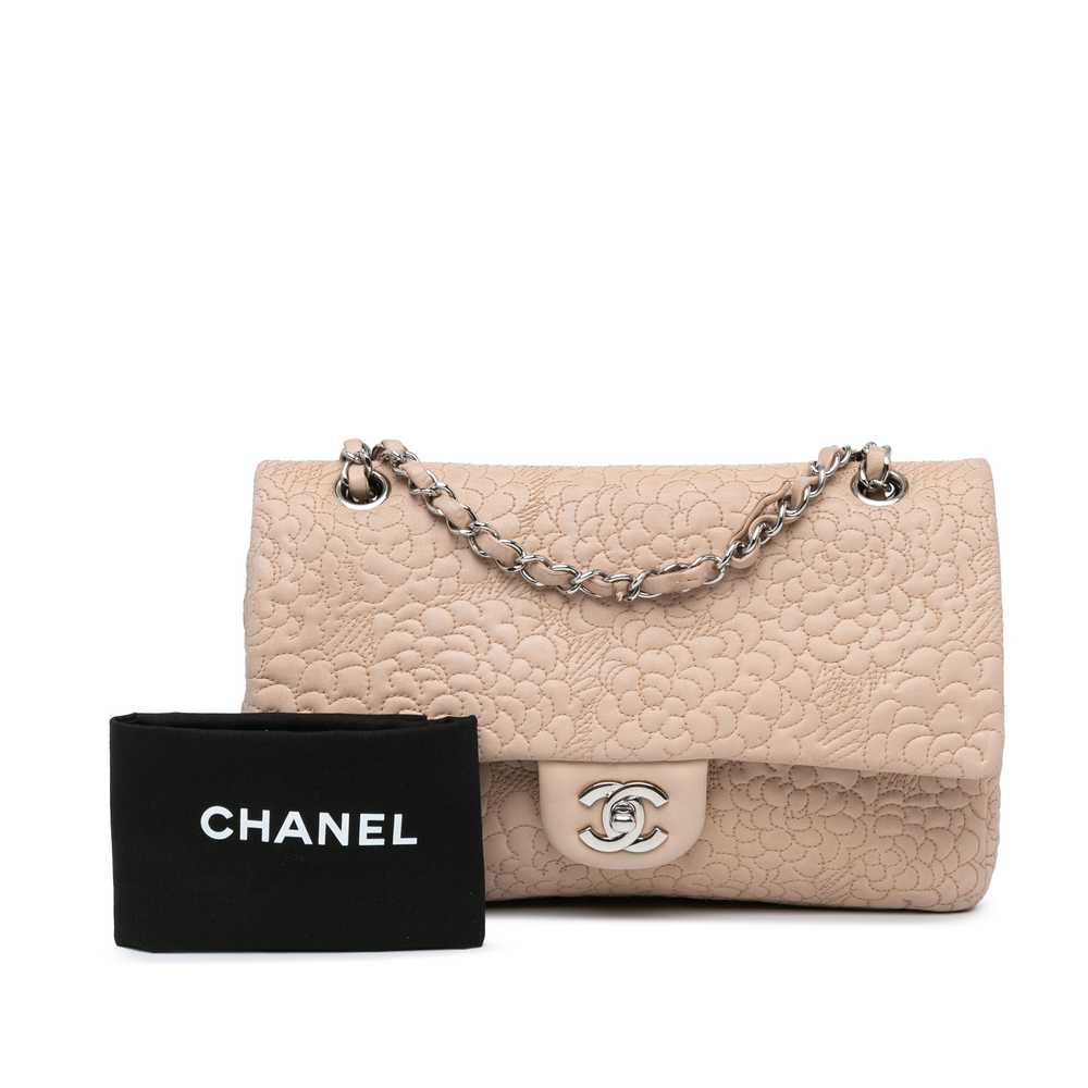 Pink Chanel Medium Lambskin Camellia Stitched Dou… - image 10