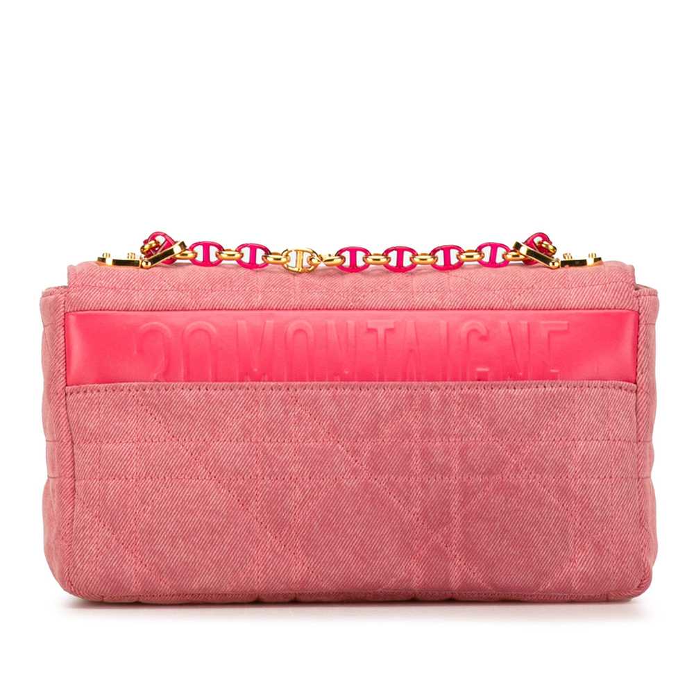 Pink Dior Medium Denim Macrocannage Caro Bag - image 3