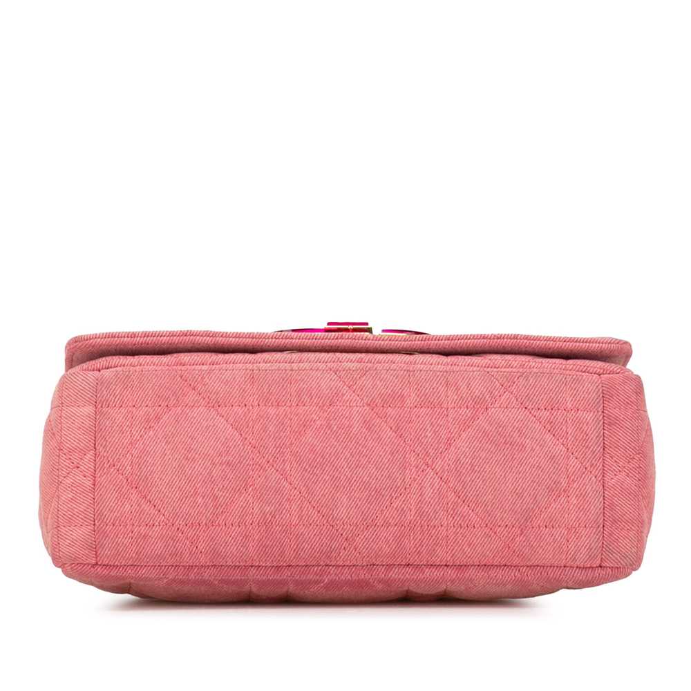 Pink Dior Medium Denim Macrocannage Caro Bag - image 4