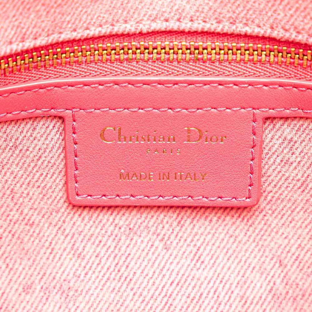 Pink Dior Medium Denim Macrocannage Caro Bag - image 6