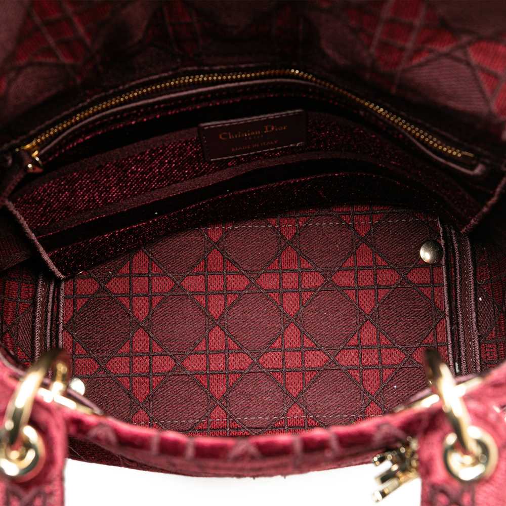 Red Dior Medium Velvet Cannage Lady D Lite Satchel - image 4