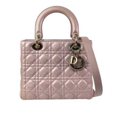 Pink Dior Medium Pearlescent Lambskin Cannage Lad… - image 1