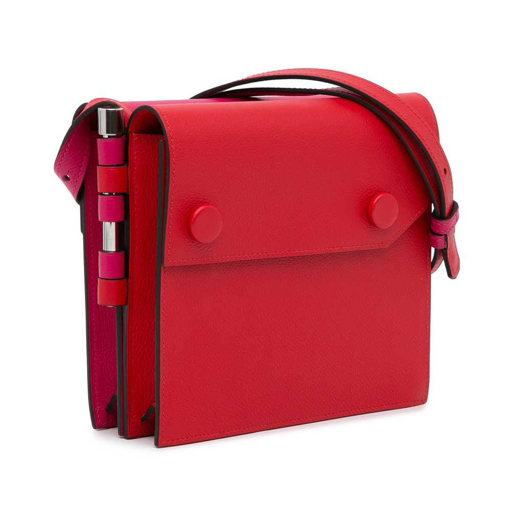 Red Hermès Evercolor Twins Crossbody Bag - image 2