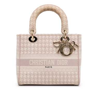 Pink Dior Small Houndstooth Lady D-Lite Satchel