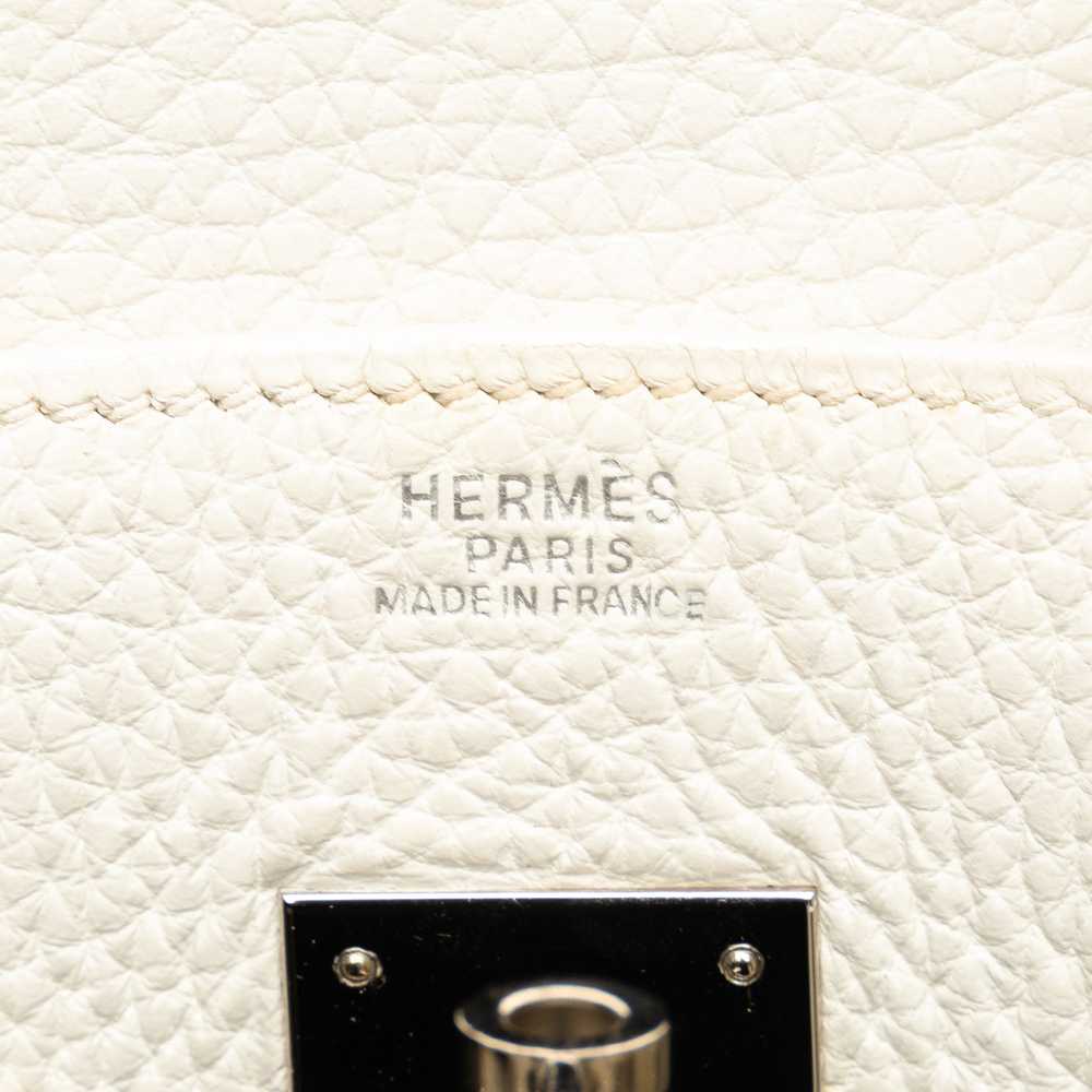 White Hermès Clemence Birkin 30 Handbag - image 6