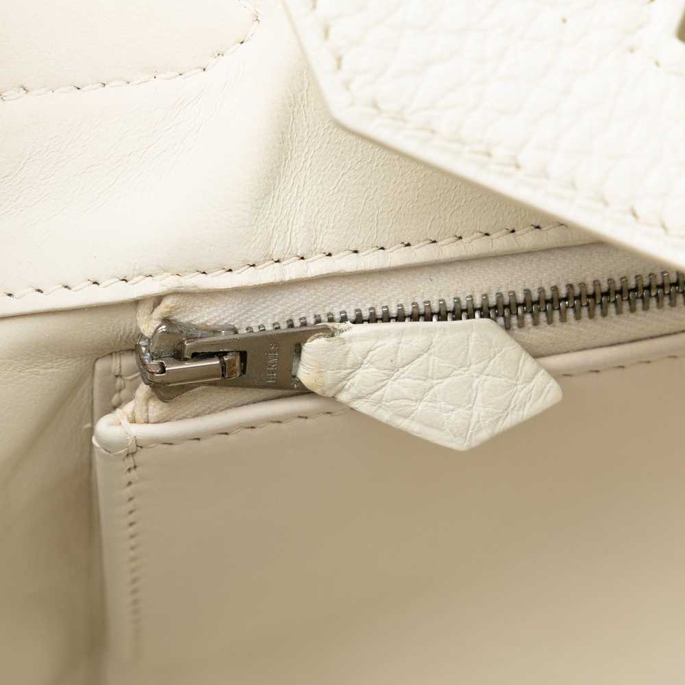 White Hermès Clemence Birkin 30 Handbag - image 8