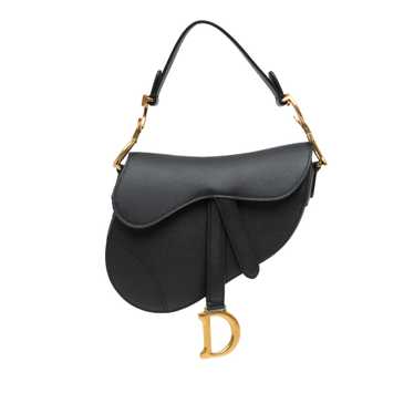 Black Dior Mini Leather Saddle Satchel