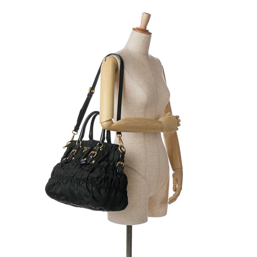 Black Prada Tessuto Gaufre Satchel - image 9