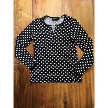 Vintage 70s Marimekko Black / White Polka Dot Long