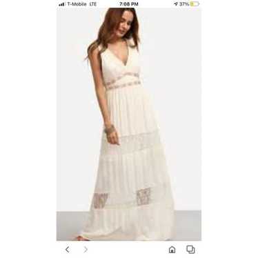 Flying Tomato White Lace Maxi Dress