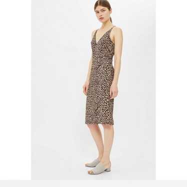 TopShop Animal Print Bodicon V-neck Dress