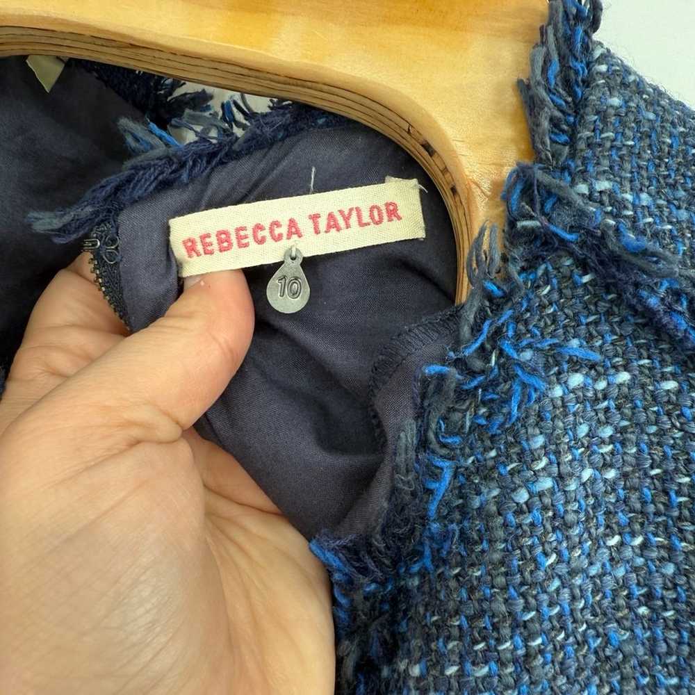 Rebecca Taylor Women’s Tweed Blue Cap Sleeve Flow… - image 5