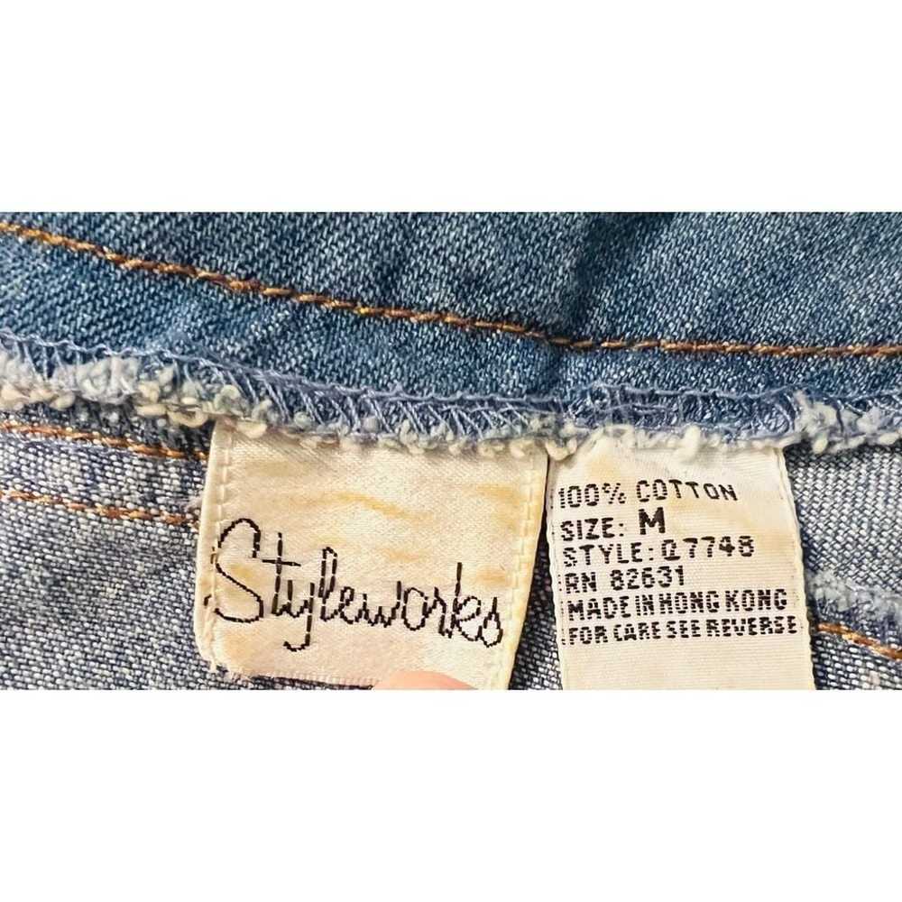 Styleworks Vintage Denim Button Front Rhinestone … - image 6