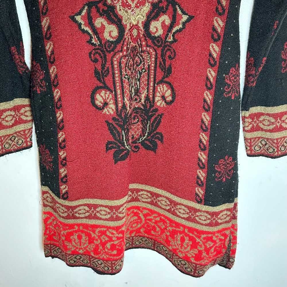 Silver Lane Red tapestry baroque sweater dress wo… - image 4