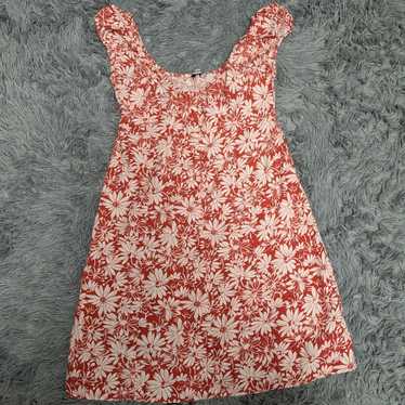 Madewell red and white floral mini dress