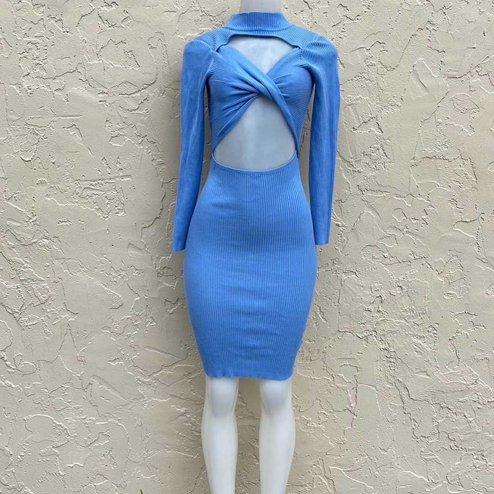 Almost Famous Blue Long Sleeve Dress Size S - image 3