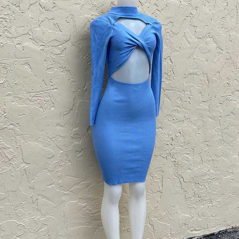 Almost Famous Blue Long Sleeve Dress Size S - image 4