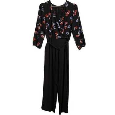 Ann Taylor Floral V Neck Jumpsuit Size 4 NWOT