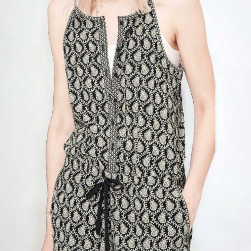 Lou & Grey Y2K Paisley Scallop Jumpsuit Drawstrin… - image 2