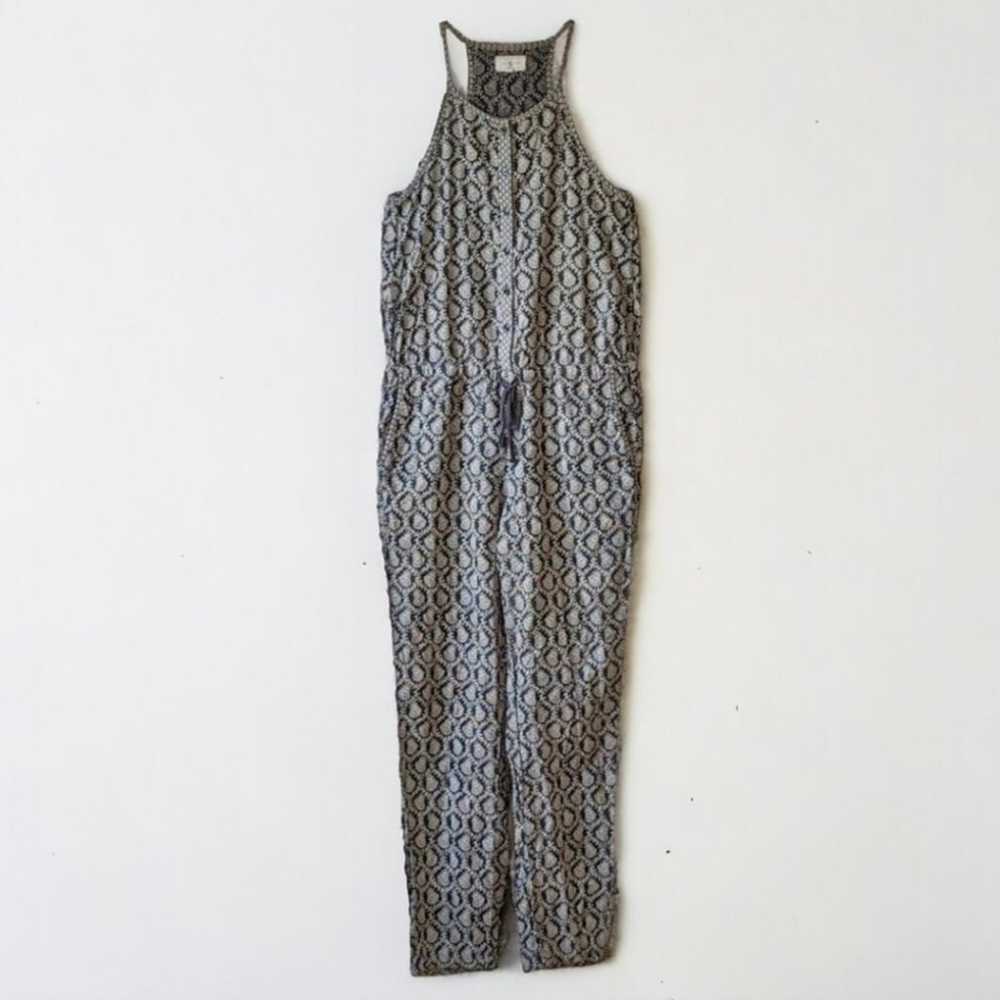 Lou & Grey Y2K Paisley Scallop Jumpsuit Drawstrin… - image 5