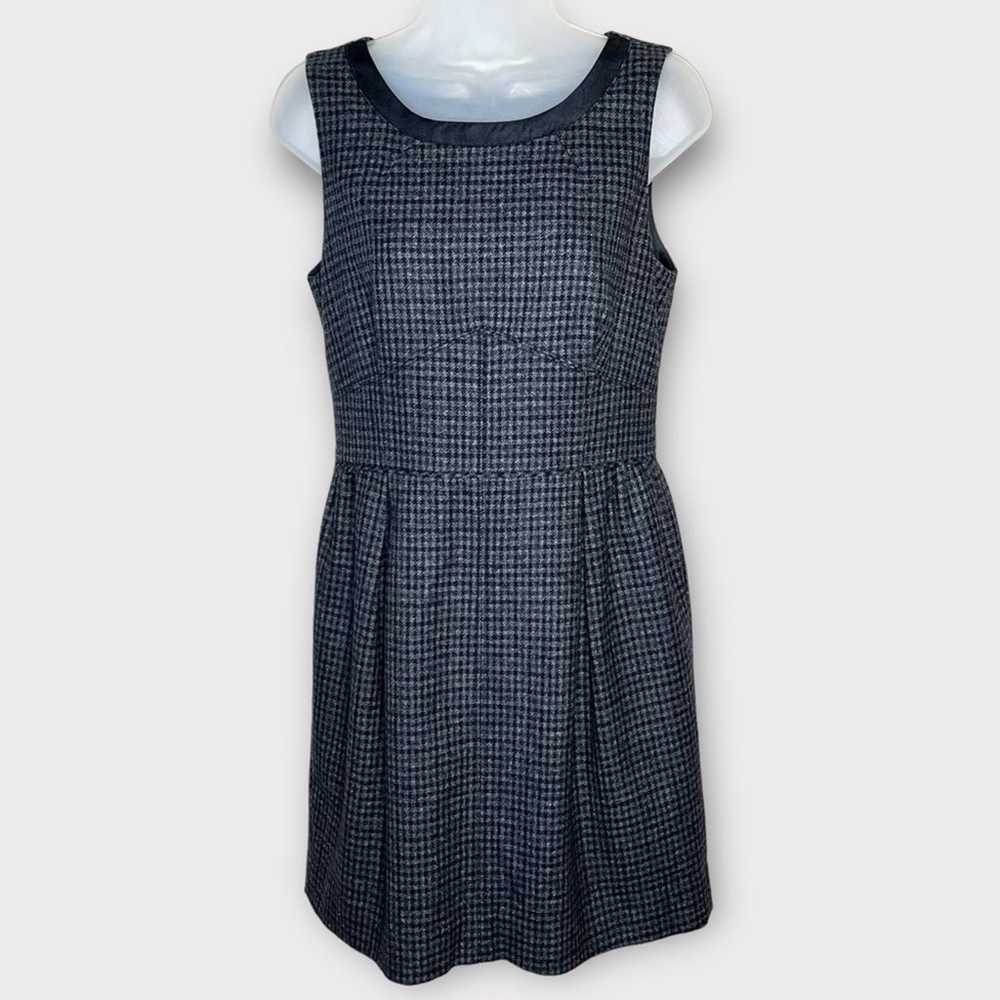 J. CREW 100% Wool Houndstooth Navy/Black/Gray Sle… - image 1