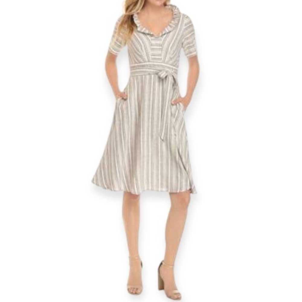 Chris Mclaughlin Women's Linen Blend Multi Stripe… - image 1