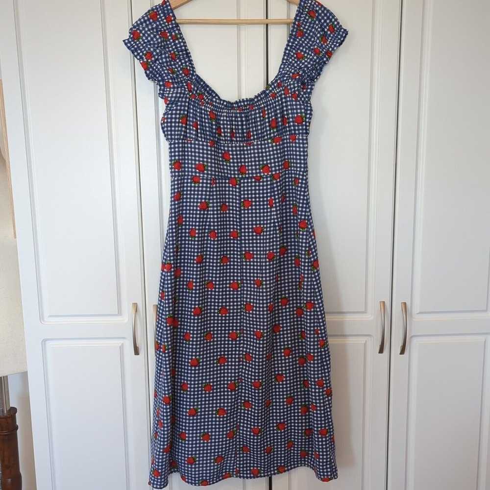 Urban Outfitters Penelope Blue Gingham Strawberry… - image 3