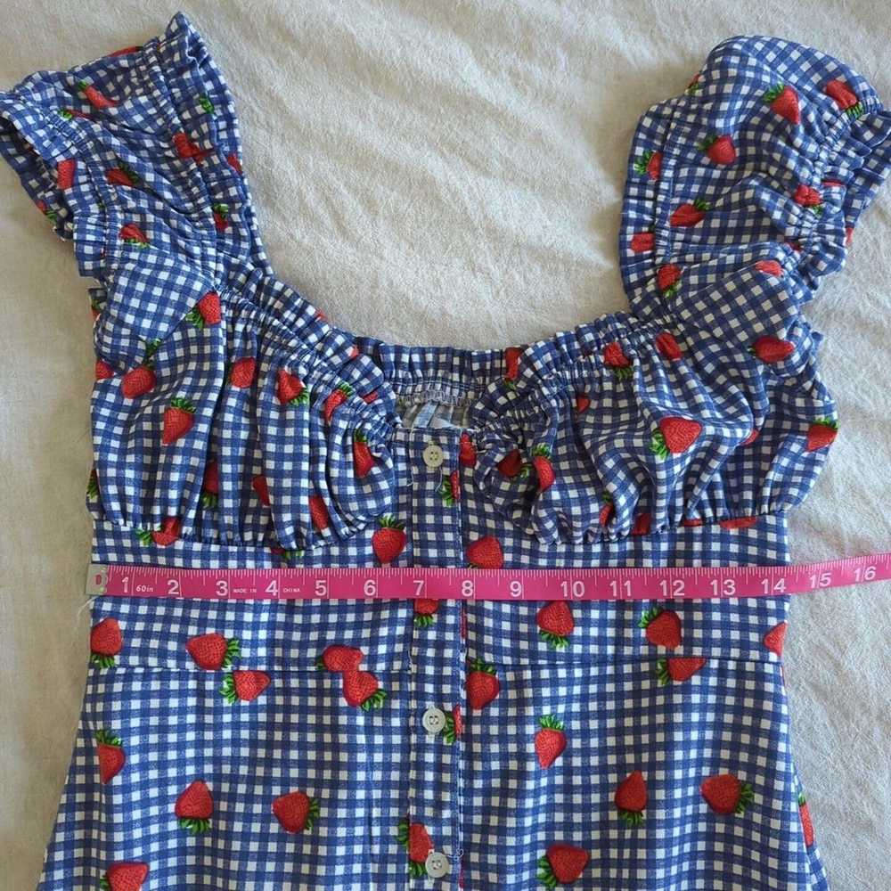 Urban Outfitters Penelope Blue Gingham Strawberry… - image 7