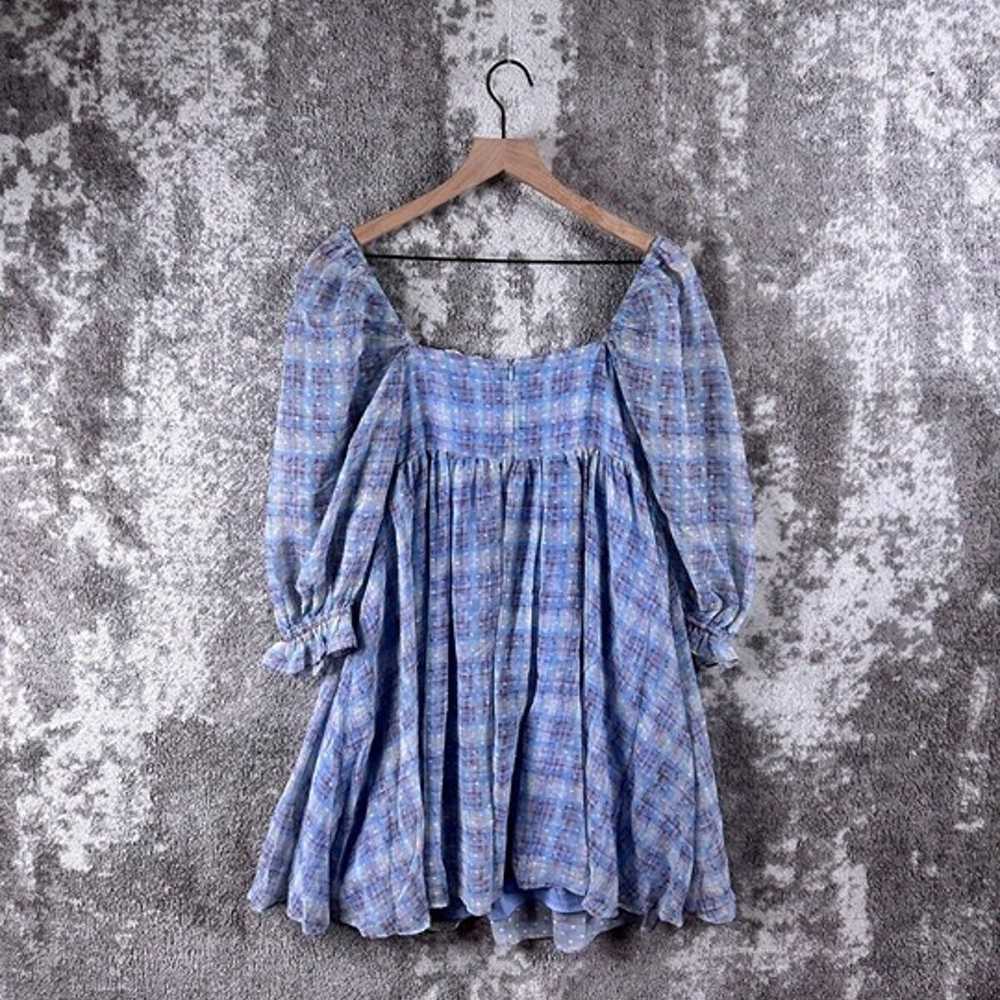 Storia Dress Medium Womens Blue Babydoll Sheer Pu… - image 2