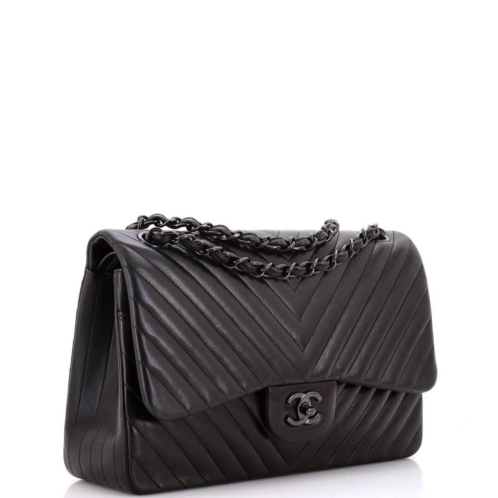 CHANEL So Black Classic Double Flap Bag Chevron L… - image 2