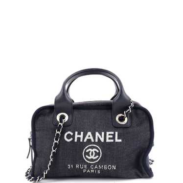 CHANEL Deauville Bowling Bag Denim Small