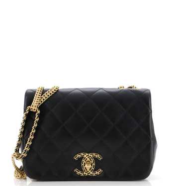 CHANEL On And On Full Flap Bag Quilted Lambskin Sm