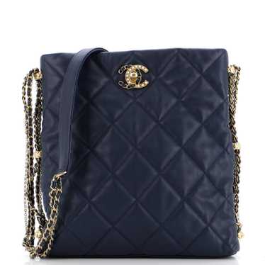 CHANEL CC Pearl Multi Chain Hobo Quilted Lambskin